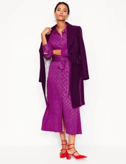Petite Dresses | Midi-Boden Marcia Jersey Midi Shirt Dress-Regal Purple, Diamond Terrace RegalPurple,DiamondTerrace
