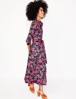 Petite Dresses | Midi-Boden Marcia Jersey Midi Shirt Dress-Multi, Paisley Fusion Multi,PaisleyFusion