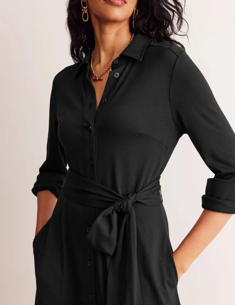 Dresses & Jumpsuits | Midi-Boden Marcia Jersey Midi Shirt Dress- Black