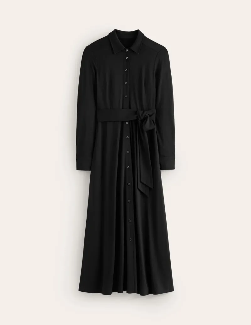 Dresses & Jumpsuits | Midi-Boden Marcia Jersey Midi Shirt Dress- Black