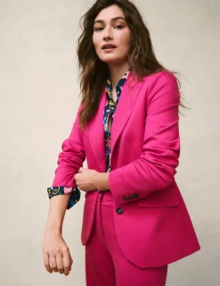 Blazers | Jackets & Coats-Boden Marylebone Ponte Blazer-Pink Peony PinkPeony