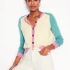 Sweaters & Cardigans-Boden Meg Saddle Sleeve Cardigan-Warm Ivory, Colourblock WarmIvory,Colourblock