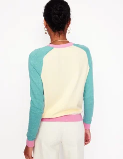 Sweaters & Cardigans-Boden Meg Saddle Sleeve Cardigan-Warm Ivory, Colourblock WarmIvory,Colourblock