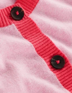 Sweaters & Cardigans-Boden Meg Saddle Sleeve Cardigan-Soft Pink, Colourblock SoftPink,Colourblock