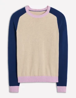 Sweaters & Cardigans-Boden Meg Saddle Sleeve Sweater-Chinchilla Melange,Colourblock ChinchillaMelange,Colourblock