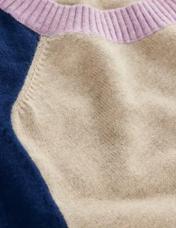 Sweaters & Cardigans-Boden Meg Saddle Sleeve Sweater-Chinchilla Melange,Colourblock ChinchillaMelange,Colourblock