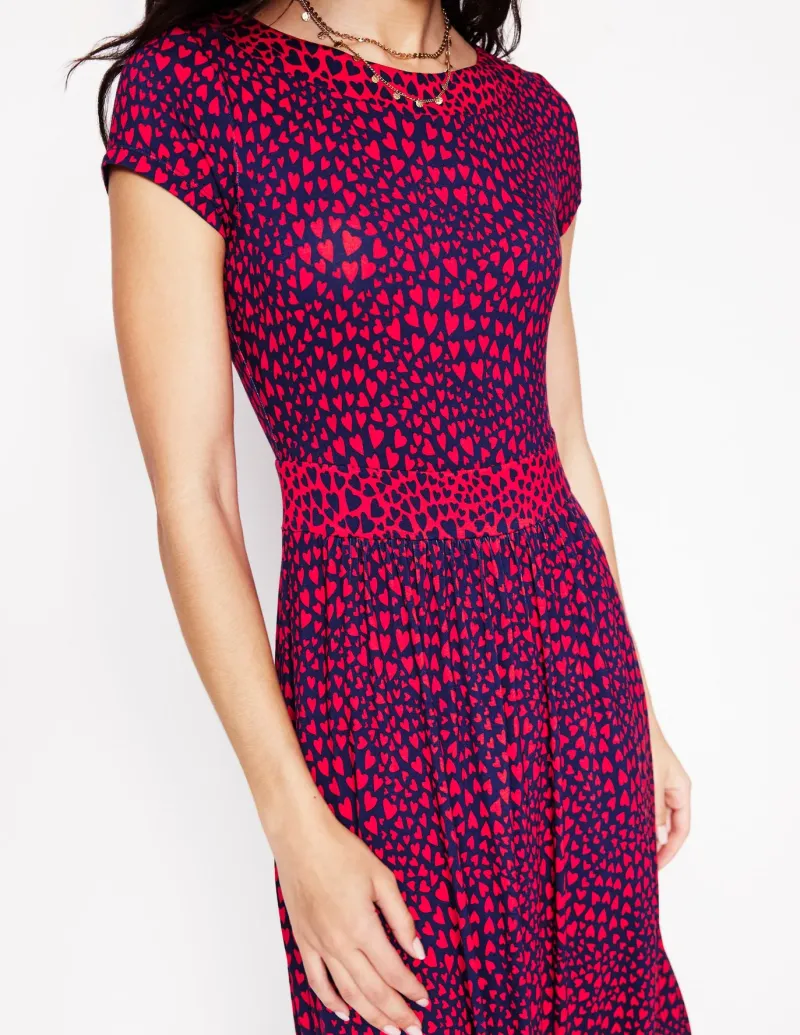 Dresses & Jumpsuits | Petite Dresses-Boden Melanie Jersey Midi Dress-French Navy, Heart Cluster FrenchNavy,HeartCluster