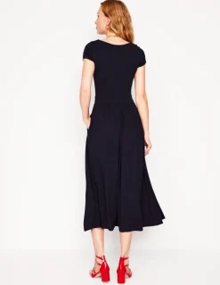 Dresses & Jumpsuits | Petite Dresses-Boden Melanie Jersey Midi Dress- Navy