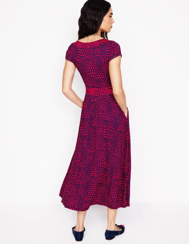 Dresses & Jumpsuits | Petite Dresses-Boden Melanie Jersey Midi Dress-French Navy, Heart Cluster FrenchNavy,HeartCluster