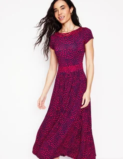 Dresses & Jumpsuits | Petite Dresses-Boden Melanie Jersey Midi Dress-French Navy, Heart Cluster FrenchNavy,HeartCluster