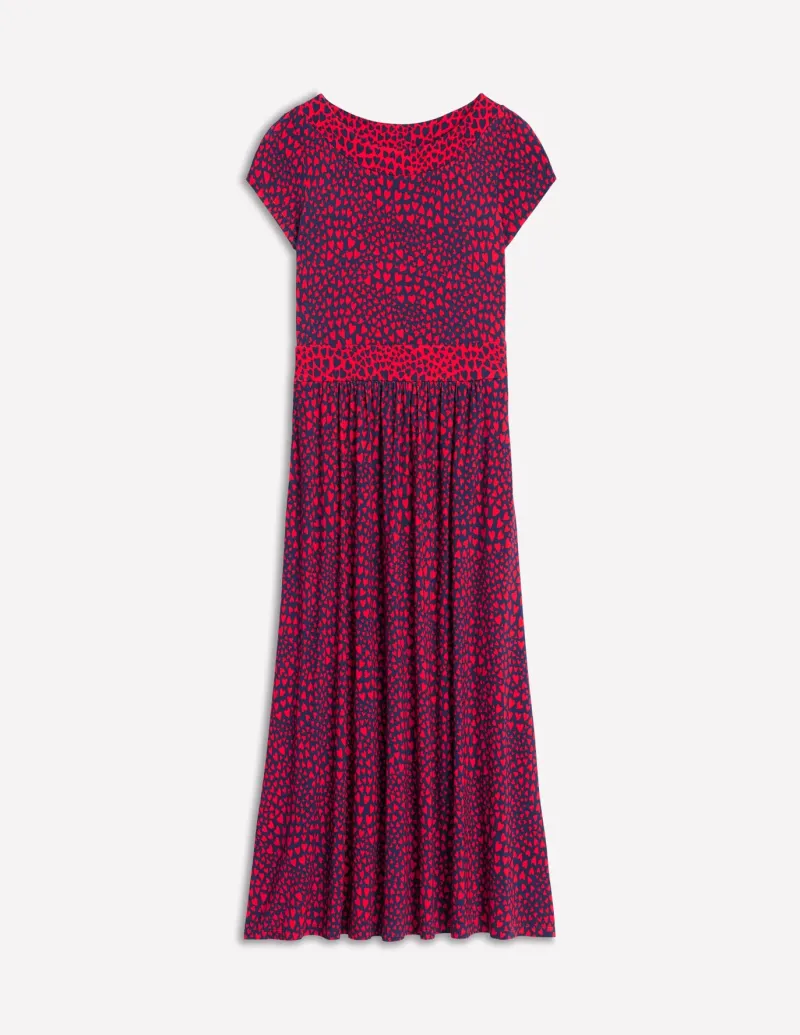 Dresses & Jumpsuits | Petite Dresses-Boden Melanie Jersey Midi Dress-French Navy, Heart Cluster FrenchNavy,HeartCluster