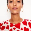 Jewelry-Boden Metal Heart Earrings- Gold