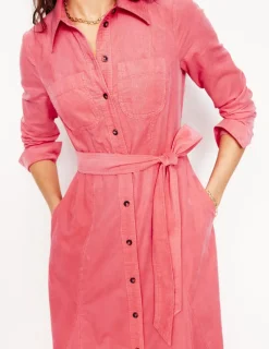 Dresses & Jumpsuits | Midi-Boden Mila Cord Midi Shirt Dress-Azalea Pink AzaleaPink