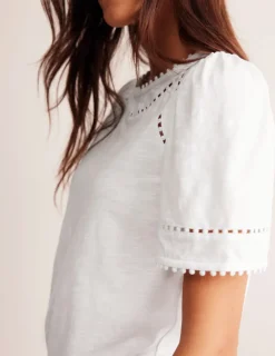Nightwear & Lougewear | T-Shirts & Tanks-Boden Mila Trim Detail Top- White
