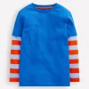 Tops, T-Shirts & Polos-Boden Mock Sleeve T-shirt-Kingfisher Blue KingfisherBlue