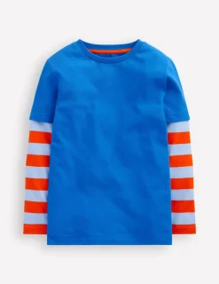 Tops, T-Shirts & Polos-Boden Mock Sleeve T-shirt-Kingfisher Blue KingfisherBlue