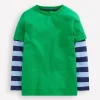 Tops, T-Shirts & Polos-Boden Mock Sleeve T-shirt-Sapling Green SaplingGreen