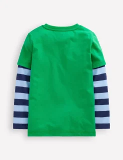 Tops, T-Shirts & Polos-Boden Mock Sleeve T-shirt-Sapling Green SaplingGreen