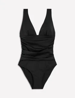 Swimwear-Boden Mykonos Deep V Swimsuit- Black
