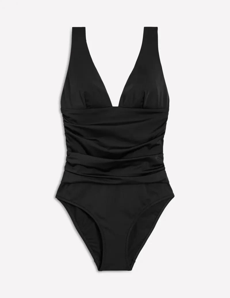 Swimwear-Boden Mykonos Deep V Swimsuit- Black