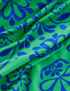 Swimwear-Boden Mykonos Deep V Swimsuit-Green, Structured Meadow Green,StructuredMeadow