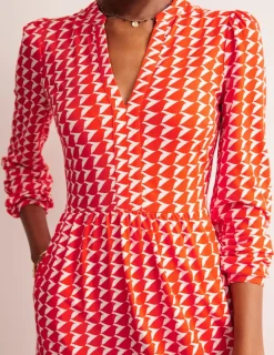 Petite Dresses | Short-Boden Naomi Relaxed Jersey Dress-Blaze Orange, Birdie BlazeOrange,Birdie
