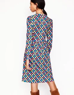 Petite Dresses | Short-Boden Naomi Relaxed Jersey Dress-French Navy, Flowerbed FrenchNavy,Flowerbed