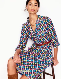 Petite Dresses | Short-Boden Naomi Relaxed Jersey Dress-French Navy, Flowerbed FrenchNavy,Flowerbed