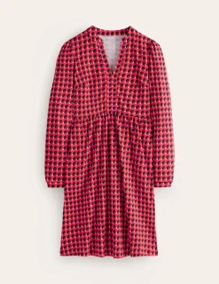 Petite Dresses | Short-Boden Naomi Relaxed Jersey Dress-Rouge, Sphere Geo Rouge,SphereGeo