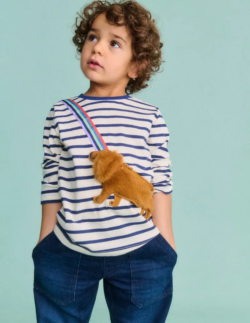 Tops, T-Shirts & Polos-Boden Novelty Bag T-shirt-Starboard/ Ivory Dog Starboard/IvoryDog