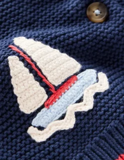 Sweaters & Cardigans-Boden Novelty logo Cardigan-Starboard Blue Boats StarboardBlueBoats