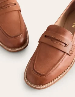 Flats | Loafers-Boden Nya Structured Penny Loafer-Tan Burnished Leather TanBurnishedLeather