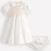 Dresses-Boden Occasion Smocked Dress- Ivory