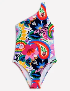 Swimwear-Boden One Shoulder Swimsuit-Ivory, Botanical Paisley Ivory,BotanicalPaisley