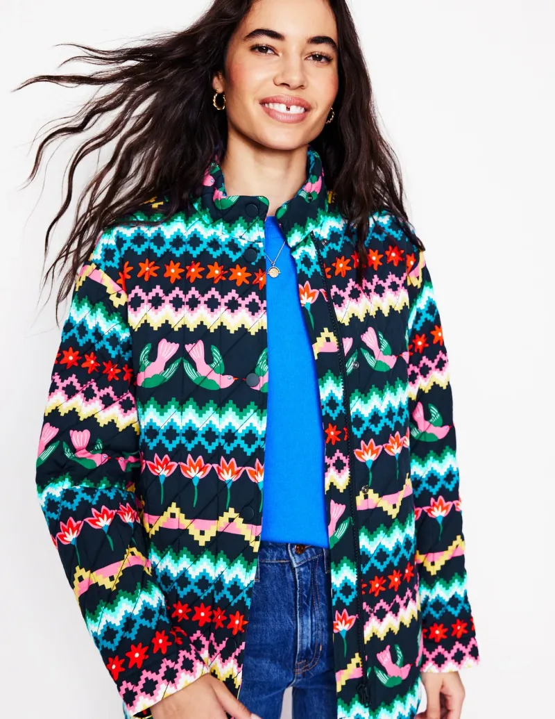 Jackets & Coats-Boden Oversized Quilted Jacket-French Navy, Decorative Garden FrenchNavy,DecorativeGarden