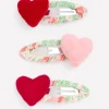 Accessories-Boden 3 Pack Hair Clips- Hearts