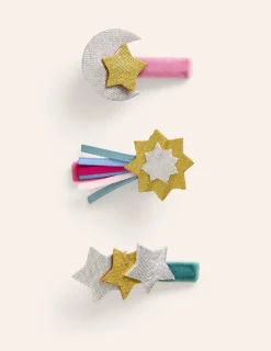 Accessories-Boden 3 Pack Hair Clips- Stars
