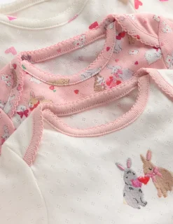 Tops & Bodysuits-Boden 3 Pack Pointelle Bodies-Pink Love Bunnies PinkLoveBunnies
