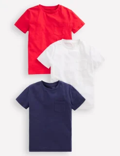 Tops, T-Shirts & Polos-Boden 3-Pack Washed Slub T-Shirts-Classic Multi Pack ClassicMultiPack