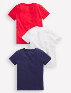 Tops, T-Shirts & Polos-Boden 3-Pack Washed Slub T-Shirts-Classic Multi Pack ClassicMultiPack