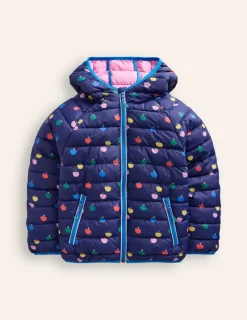 Coats & Jackets-Boden Pack-Away Padded Jacket-College Navy Rainbow Apples CollegeNavyRainbowApples