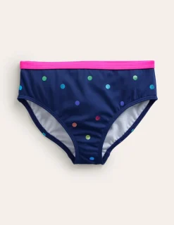 Swimwear & Beachwear-Boden Patterned Bikini Bottoms-Navy Rainbow Confetti Spot NavyRainbowConfettiSpot