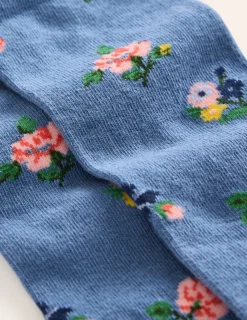 Socks & Tights-Boden Patterned Tights-Arctic Blue Floral ArcticBlueFloral