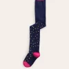 Socks & Tights-Boden Patterned Tights-Navy Foil Stars NavyFoilStars