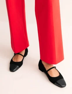 Flats-Boden Penelope Mary Jane Flat-Black Suede BlackSuede