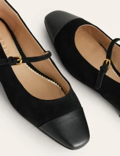 Flats-Boden Penelope Mary Jane Flat-Black Suede BlackSuede
