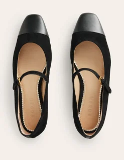 Flats-Boden Penelope Mary Jane Flat-Black Suede BlackSuede