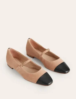 Flats-Boden Penelope Mary Jane Flat-Macchiato Suede MacchiatoSuede