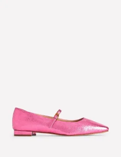 Flats-Boden Penelope Mary Jane Flat-Pink Peacock Metallic Leather PinkPeacockMetallicLeather