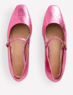 Flats-Boden Penelope Mary Jane Flat-Pink Peacock Metallic Leather PinkPeacockMetallicLeather